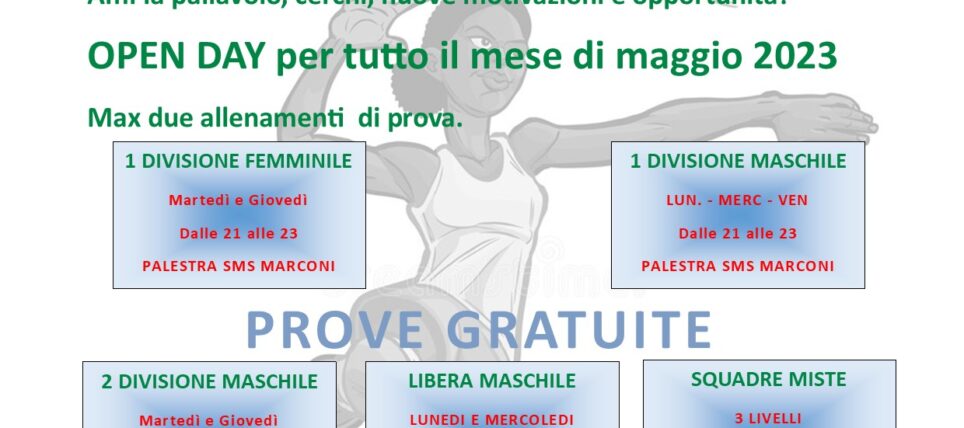 RECLUTAMENTO ATLETI 1^ DIVISIONE MASCHILE ANNO 2023-2024 – Sei Giovane? Hai esperienza, con tanta voglia di metterti in gioco? Vieni a provare con noi