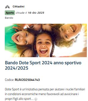 Bando Dote Sport 2024 – Anno Sportivo 2024/2025 🏅GENITORE FAI LA DOMANDA